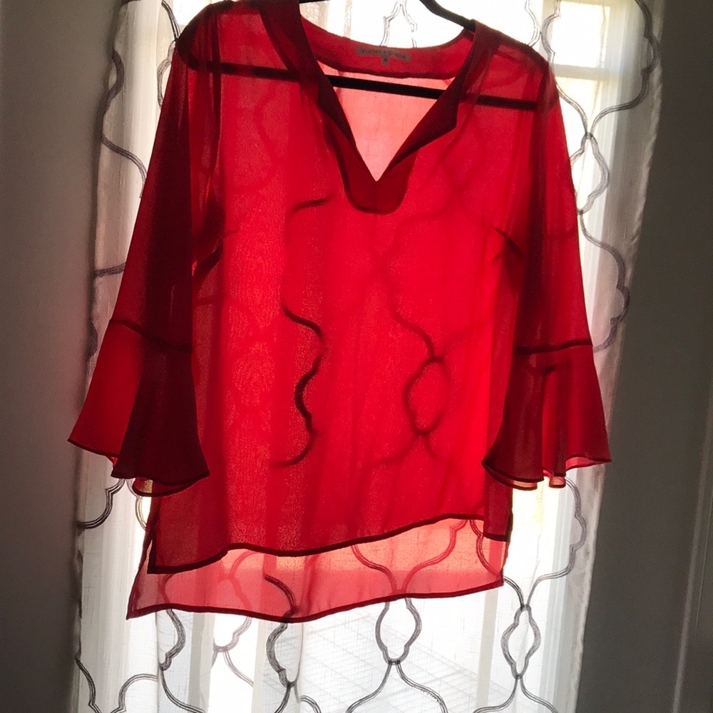 Coral 3/4 sleeve blouse